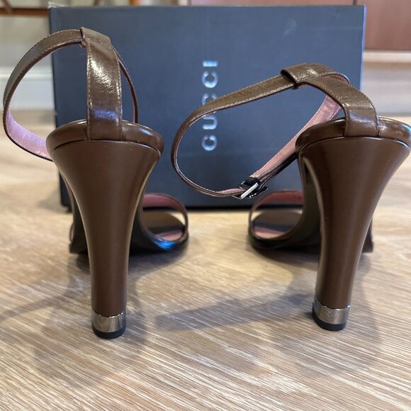 Gucci Brown Leather Heels - Picture 5 of 6